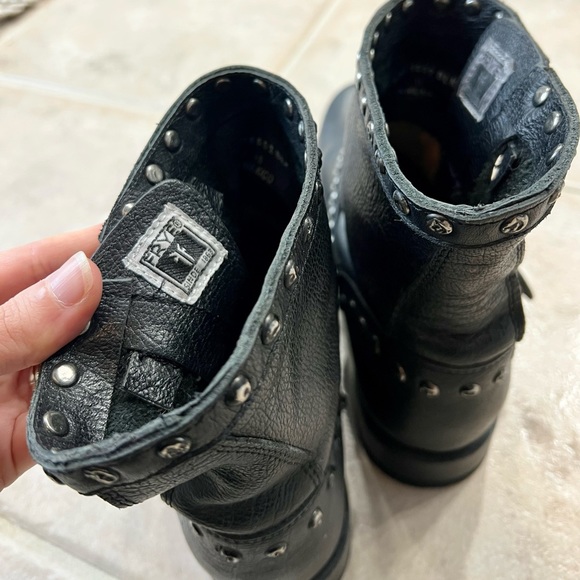 Frye Black Leather Studded Boots - Picture 9 of 9